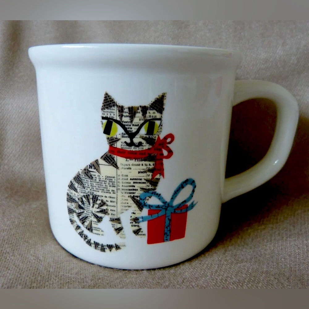 Pottery Barn cat mug by Denise Fiedler
